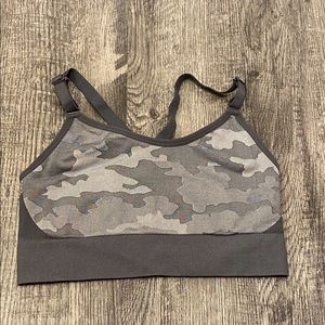 Medium grey camouflage sports bra from Sam’s Club